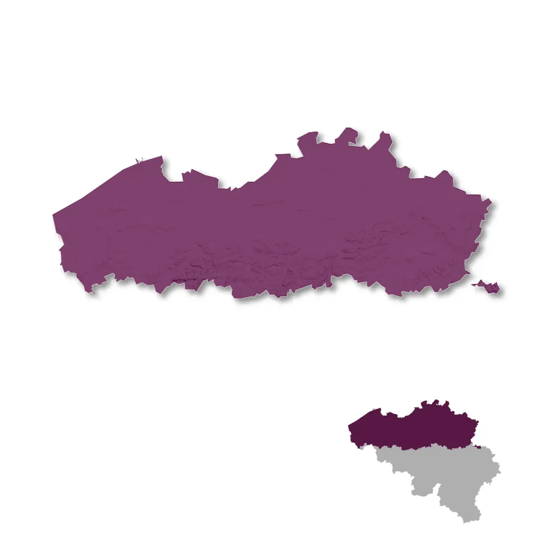 Flanders wine regions map