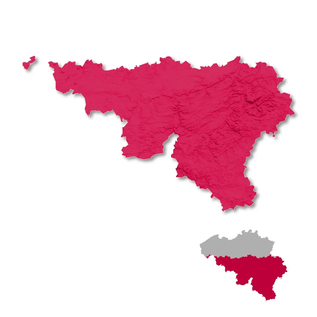 Wallonia wine regions map