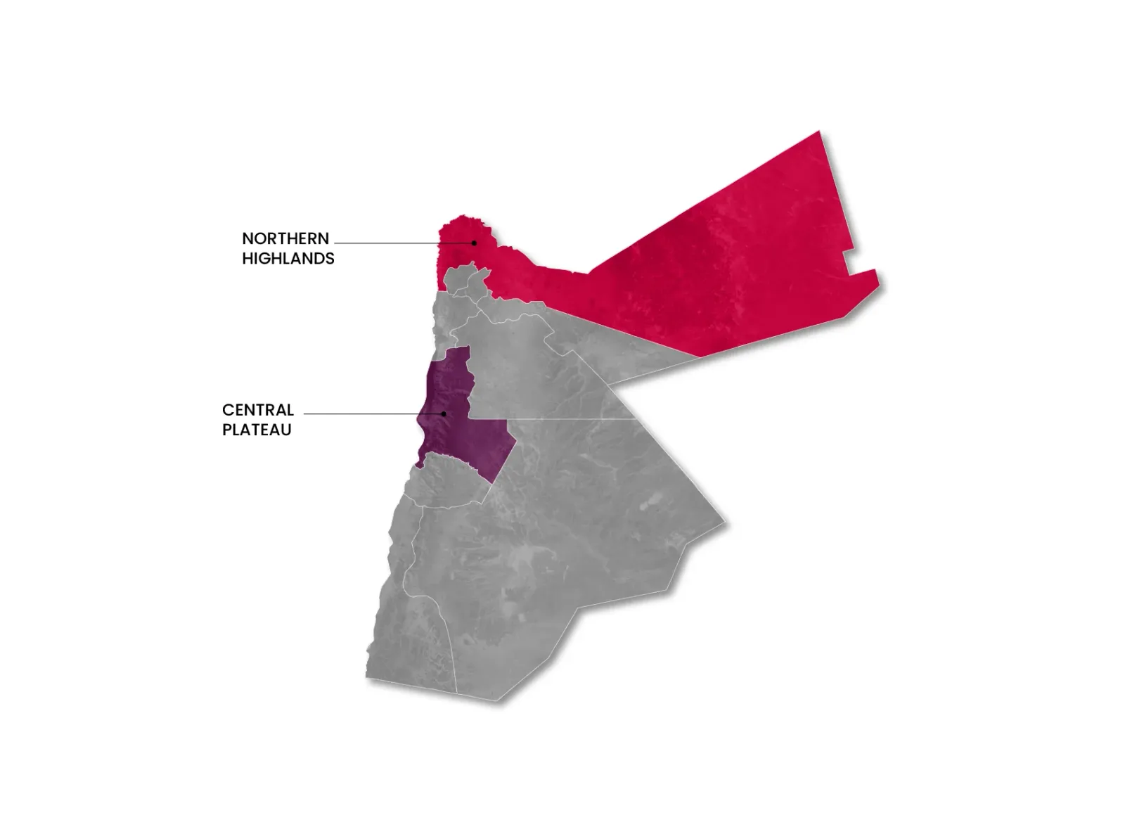 Jordan wine regions map