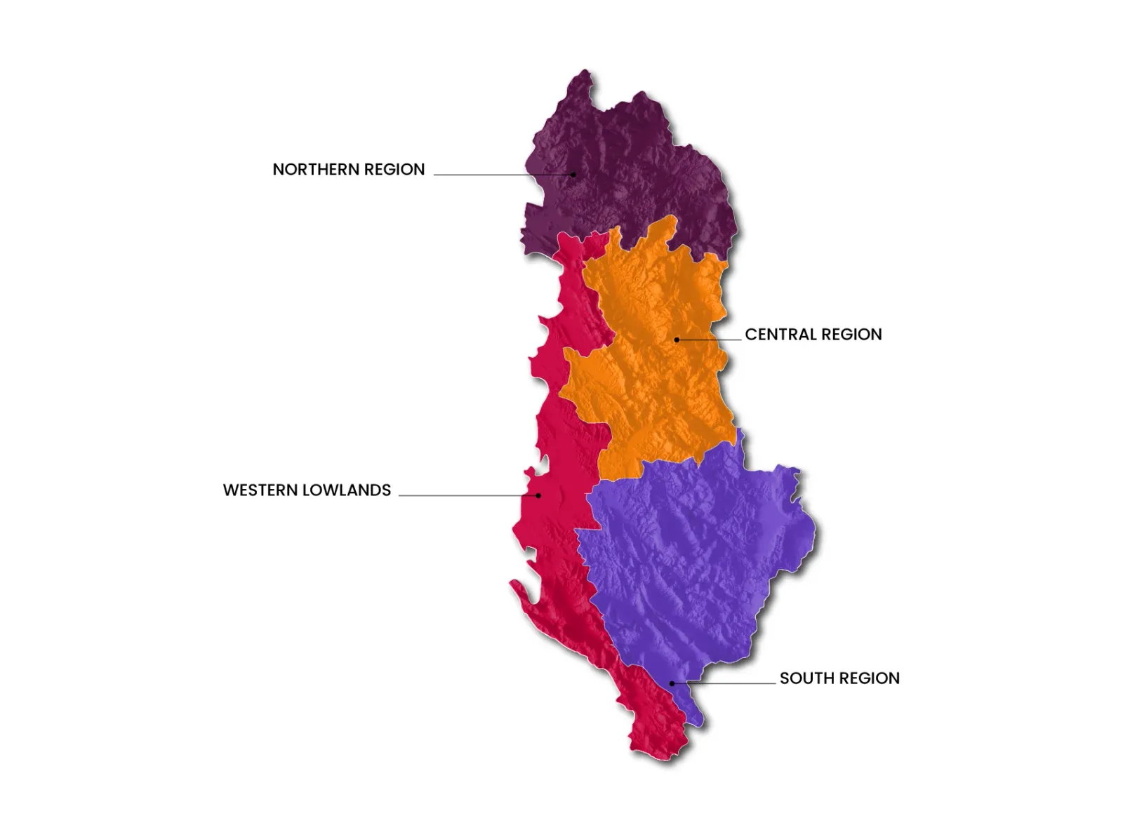 Albania wine regions map