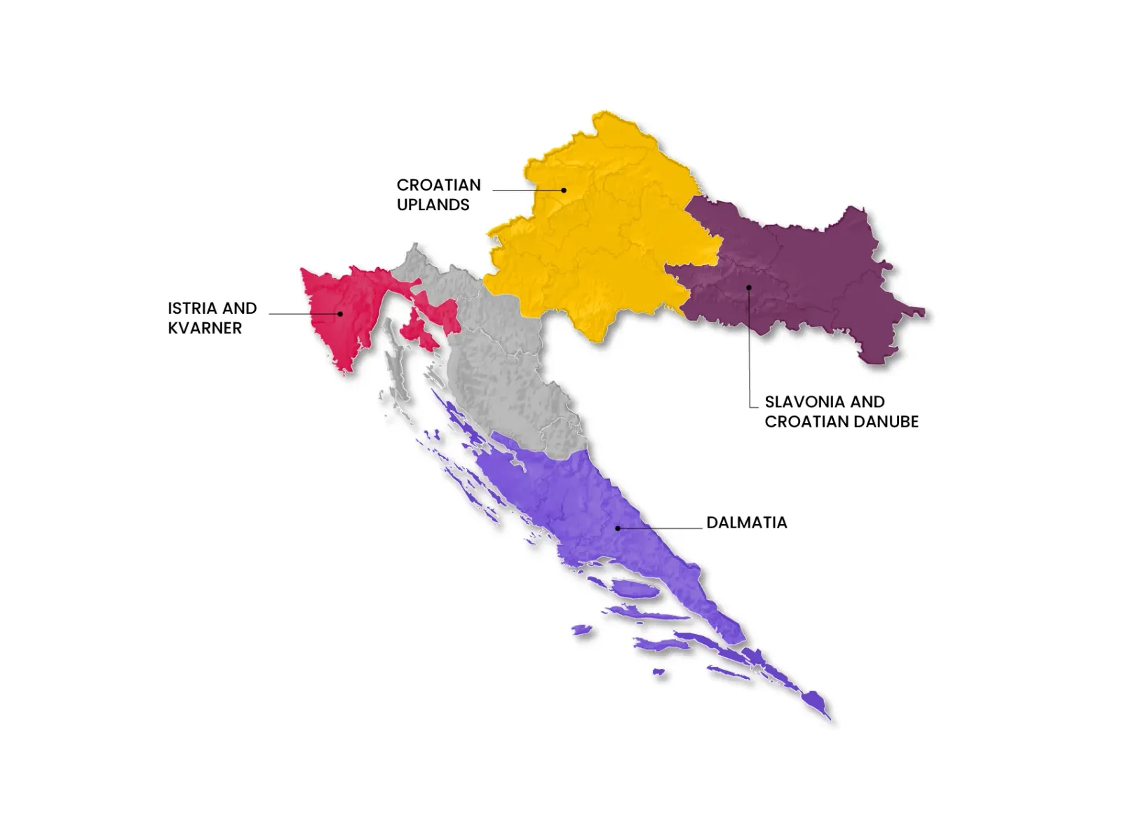 Croatia wine regions map