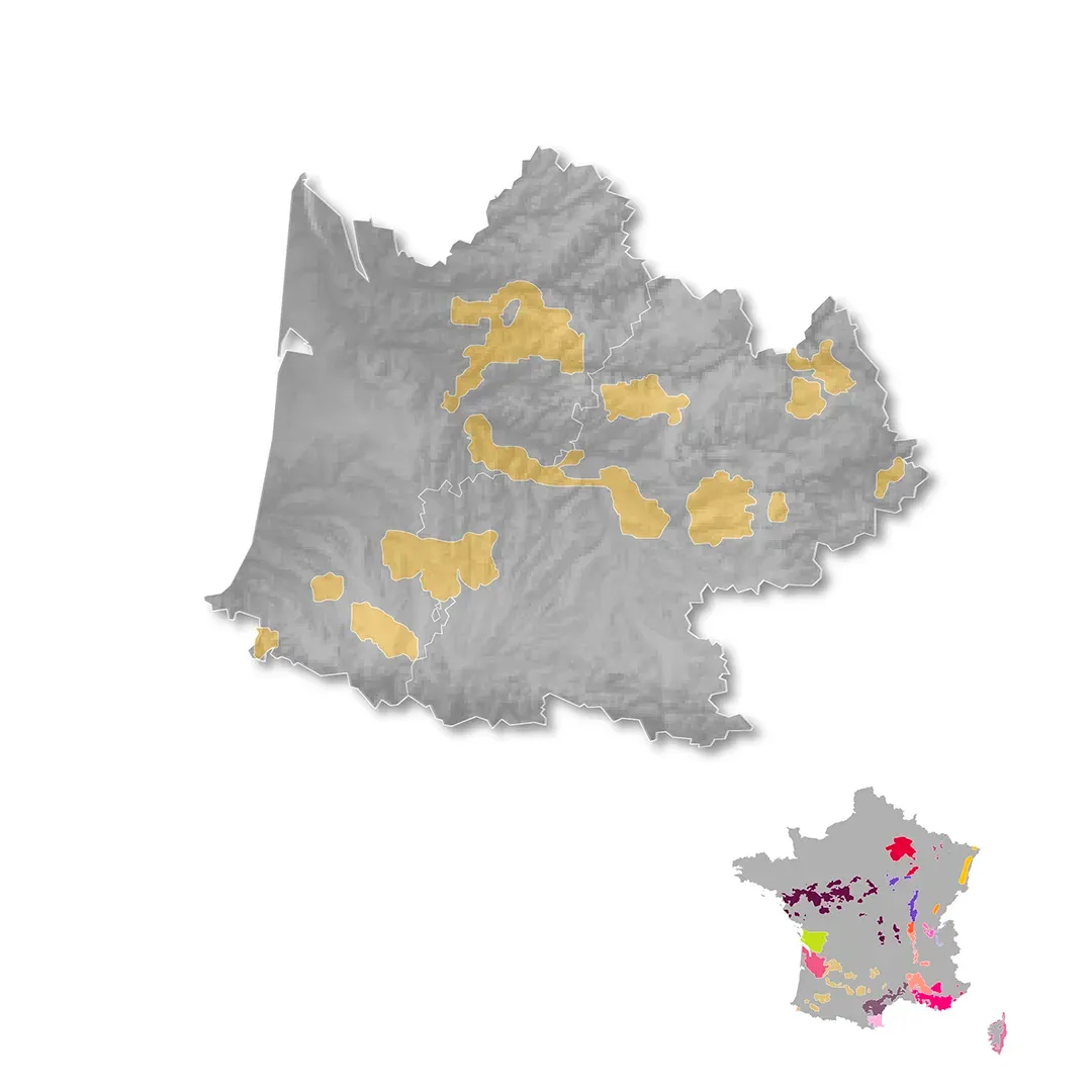 South West France wine regions map