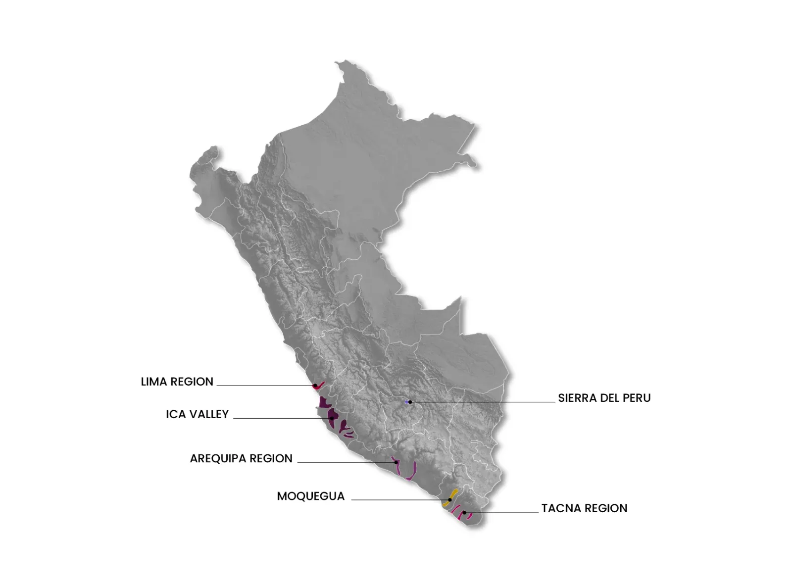 Peru wine regions map