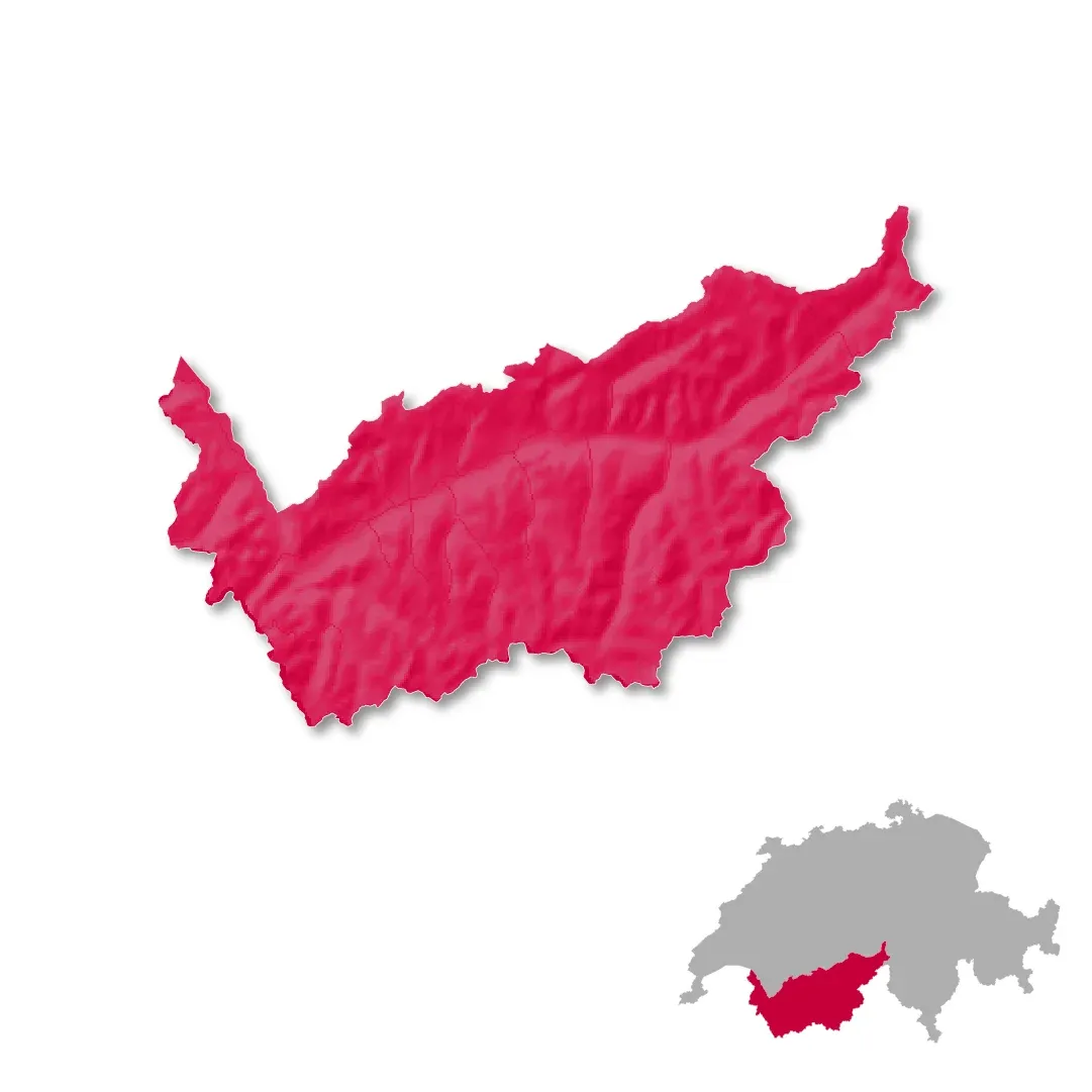 Valais wine regions map