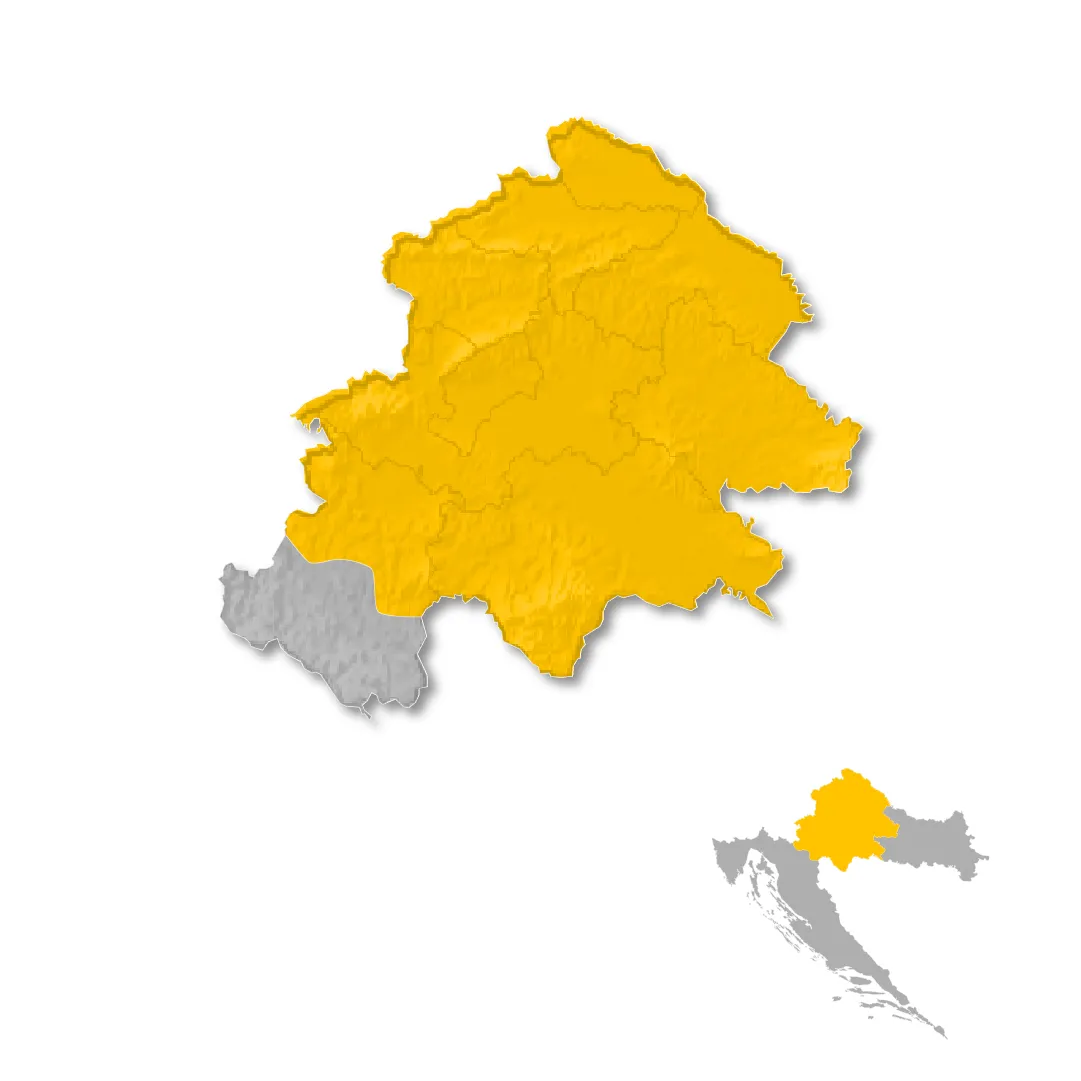 Croatian Uplands wine regions map