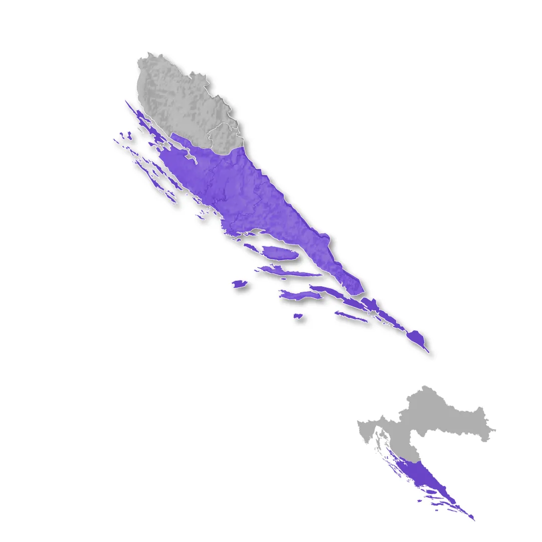 Dalmatian wine regions map