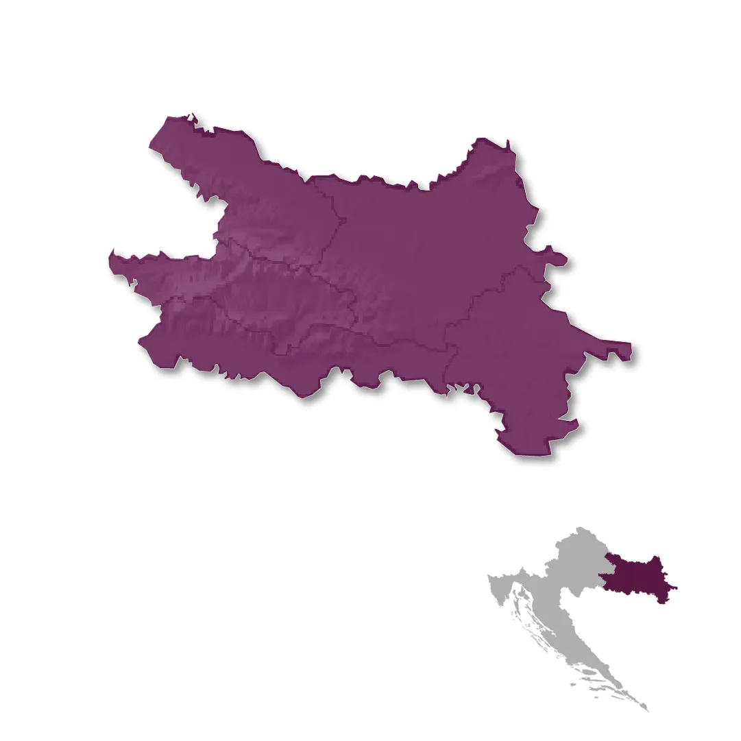 Slavonia and Croatian Danube wine regions map