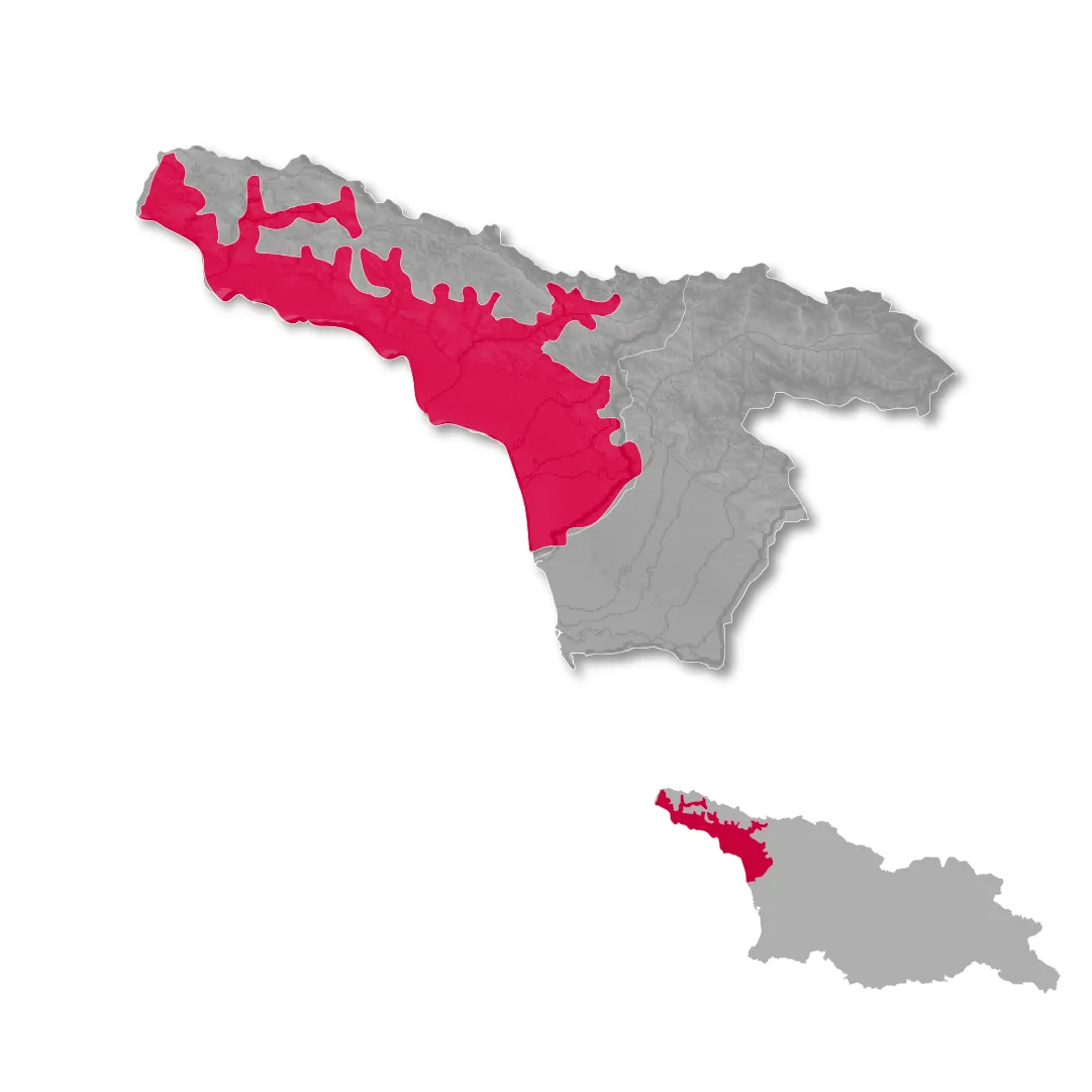 Abkhazia wine regions map