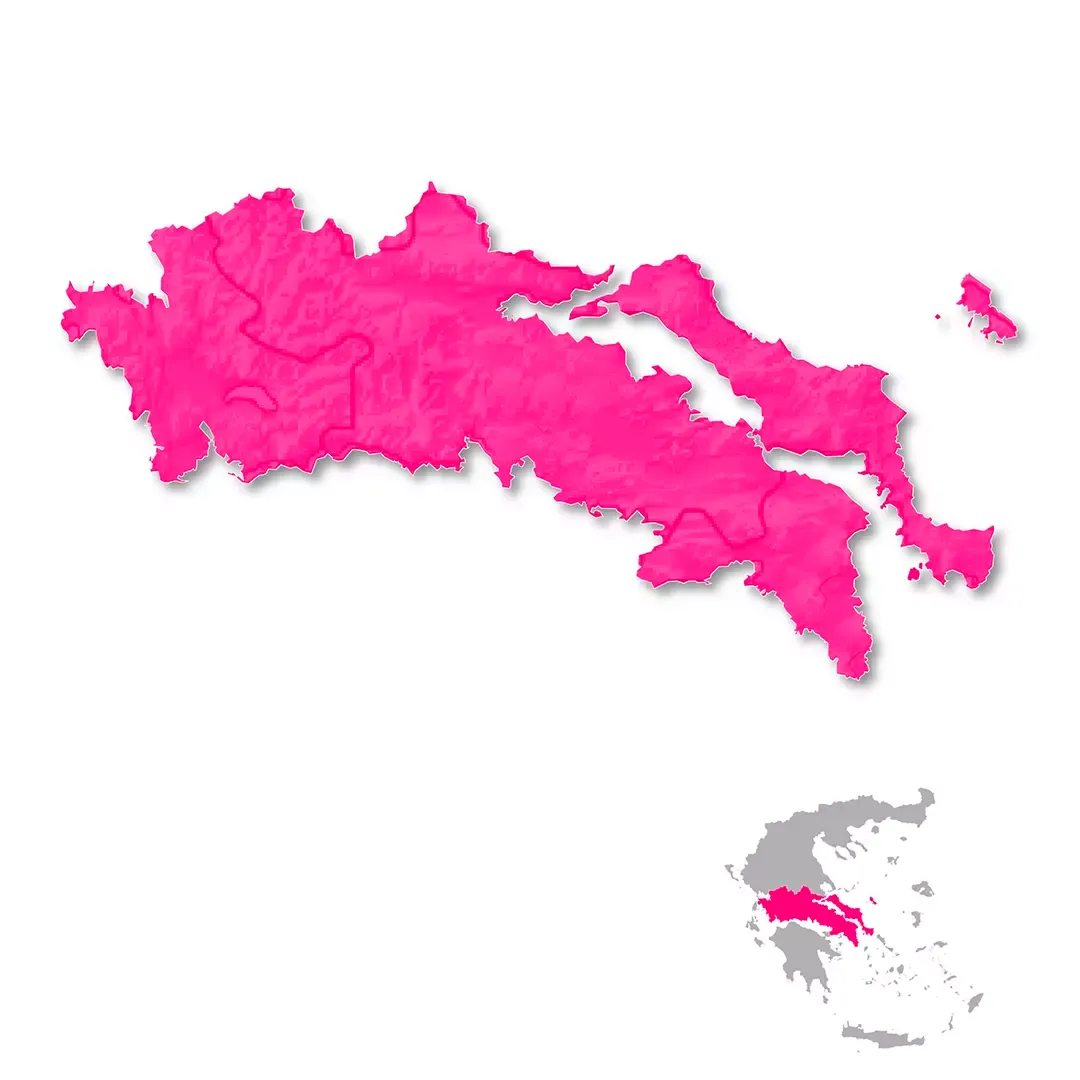 Central Greece wine regions map