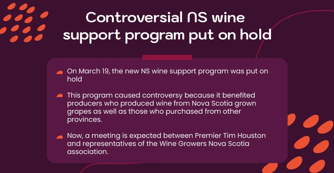 Controversial NS wine support program put on hold