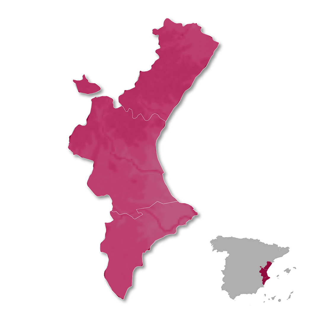 Valencia wine regions map
