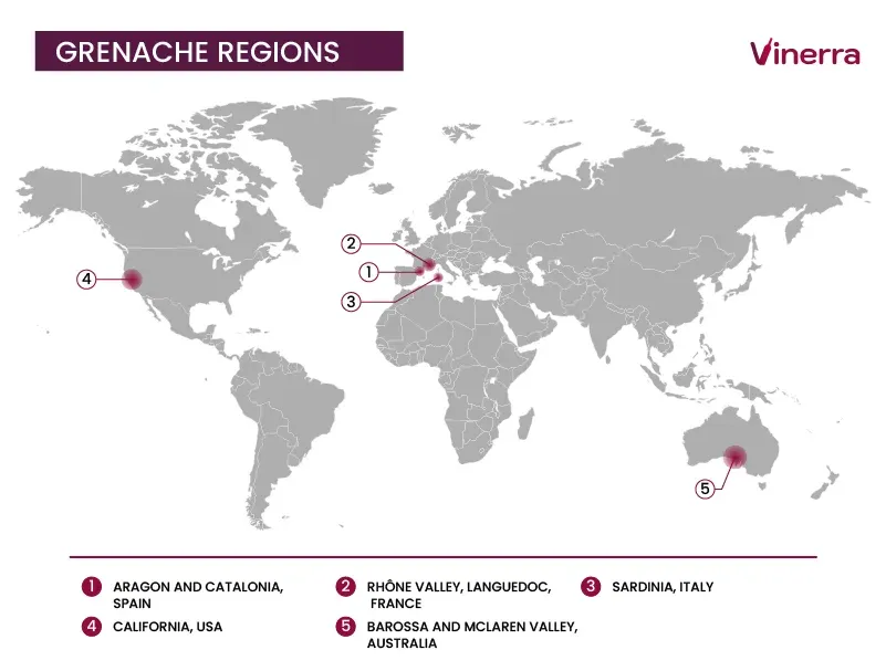 Key Regions Producing Grenache Wines