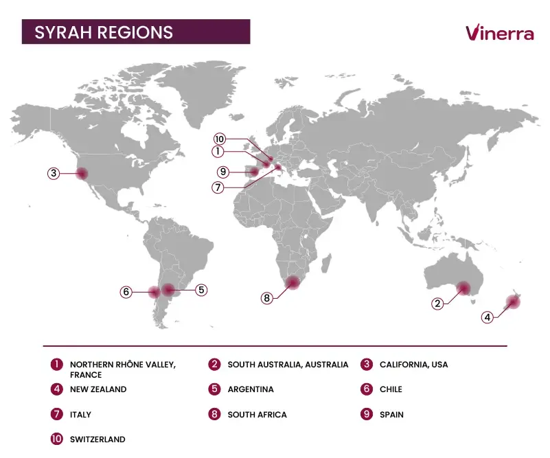Exploring the Main Regions of Syrah Wine Production and the Impact of Climate